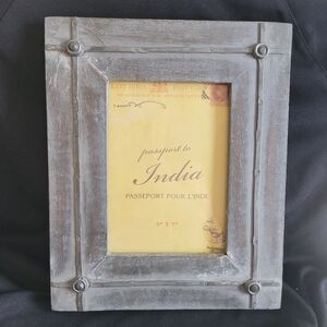 Rustic Gray Metal And Wood Quality Photo Frame